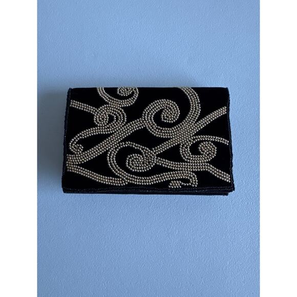 4 for $10 Black and Gold Fabric Evening Clutch Crossbody EUC - Picture 8 of 8